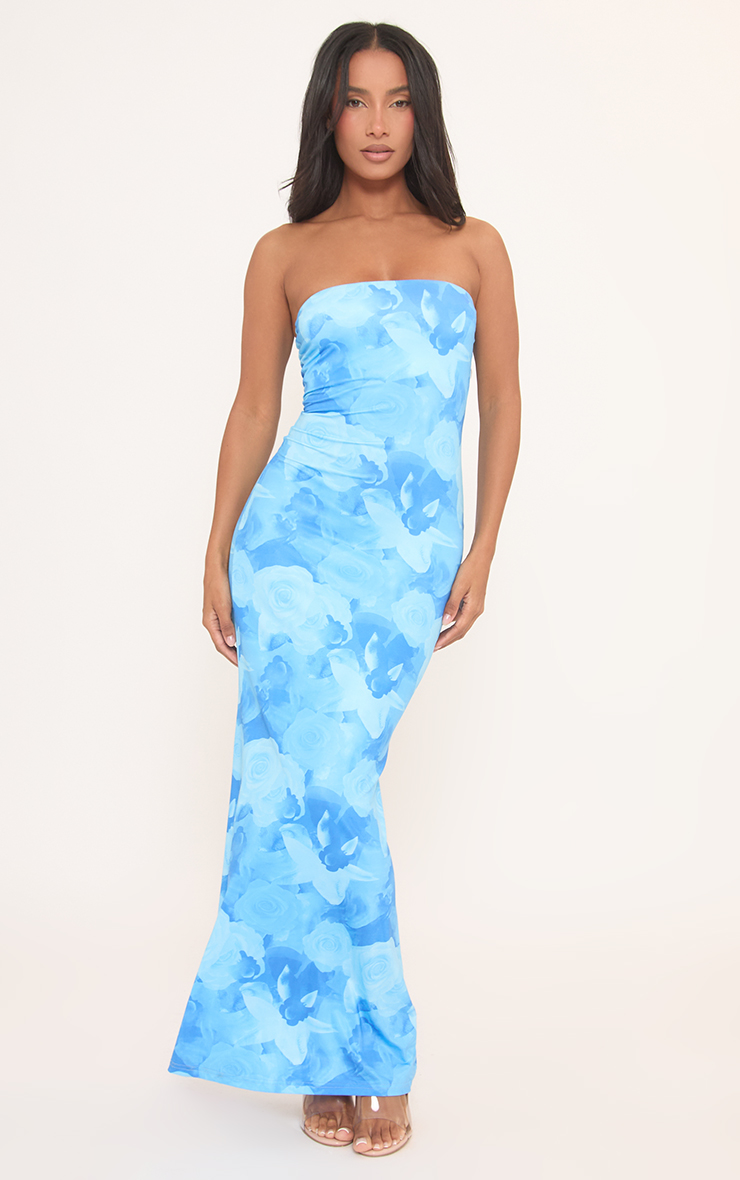 open lace back dress Florian Strapless Maxi Dress