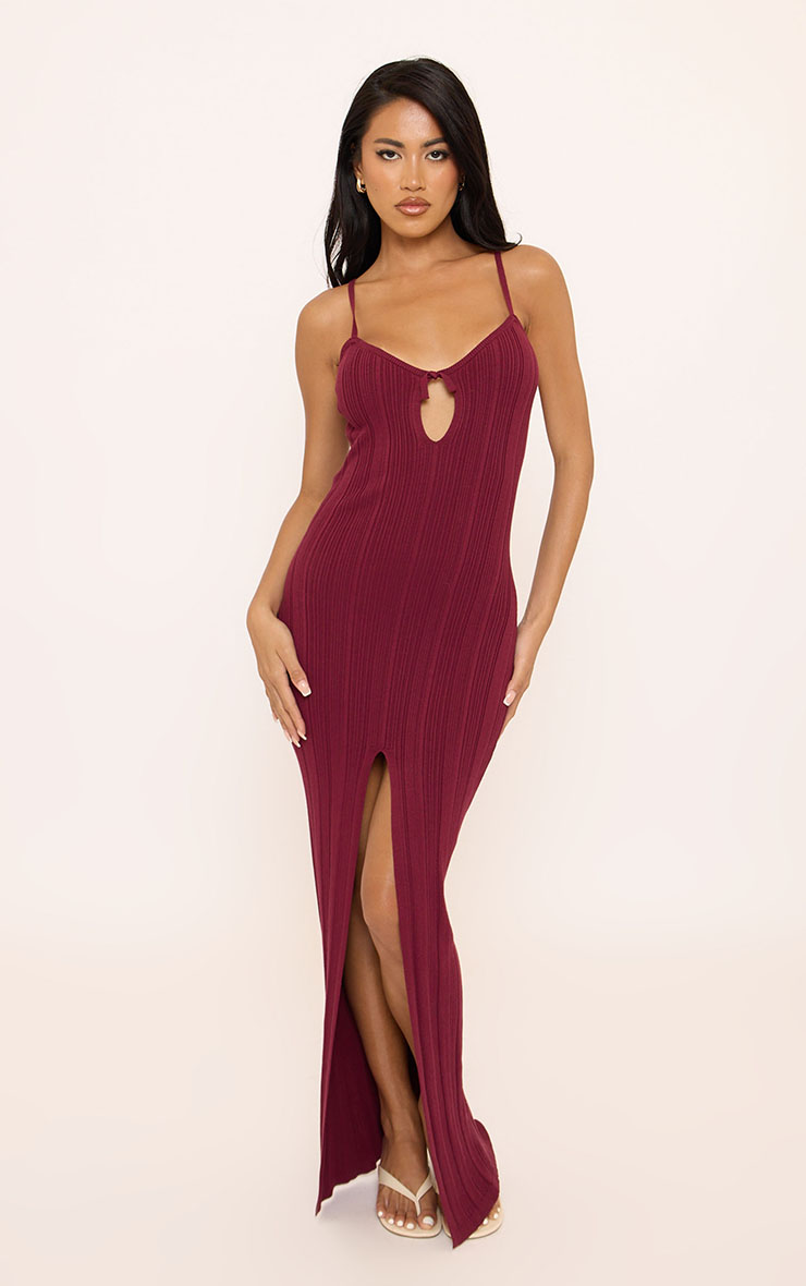 ワンピース ACLENT back ribbon slit knit long dress Oplxuo Women's Ribbed Knitted Maxi Dress Lapel V-Neck Long