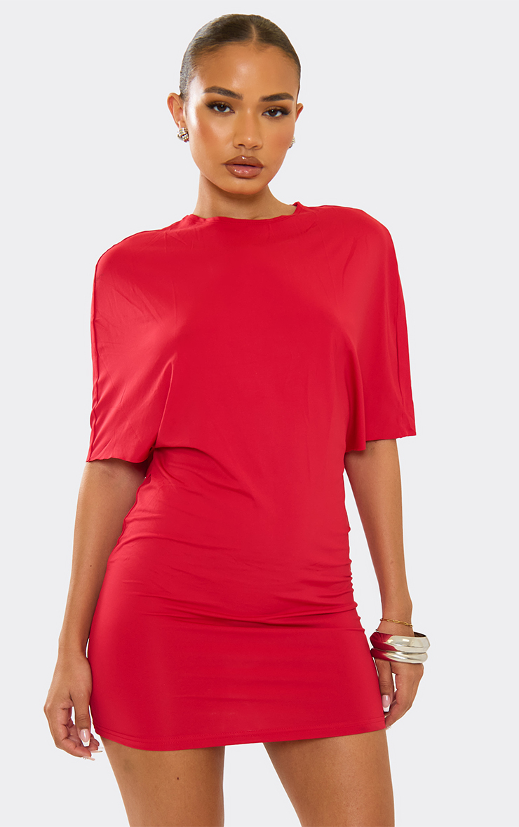 Short Sleeve Open Back Mini Dress In Red | EGO US | EGO