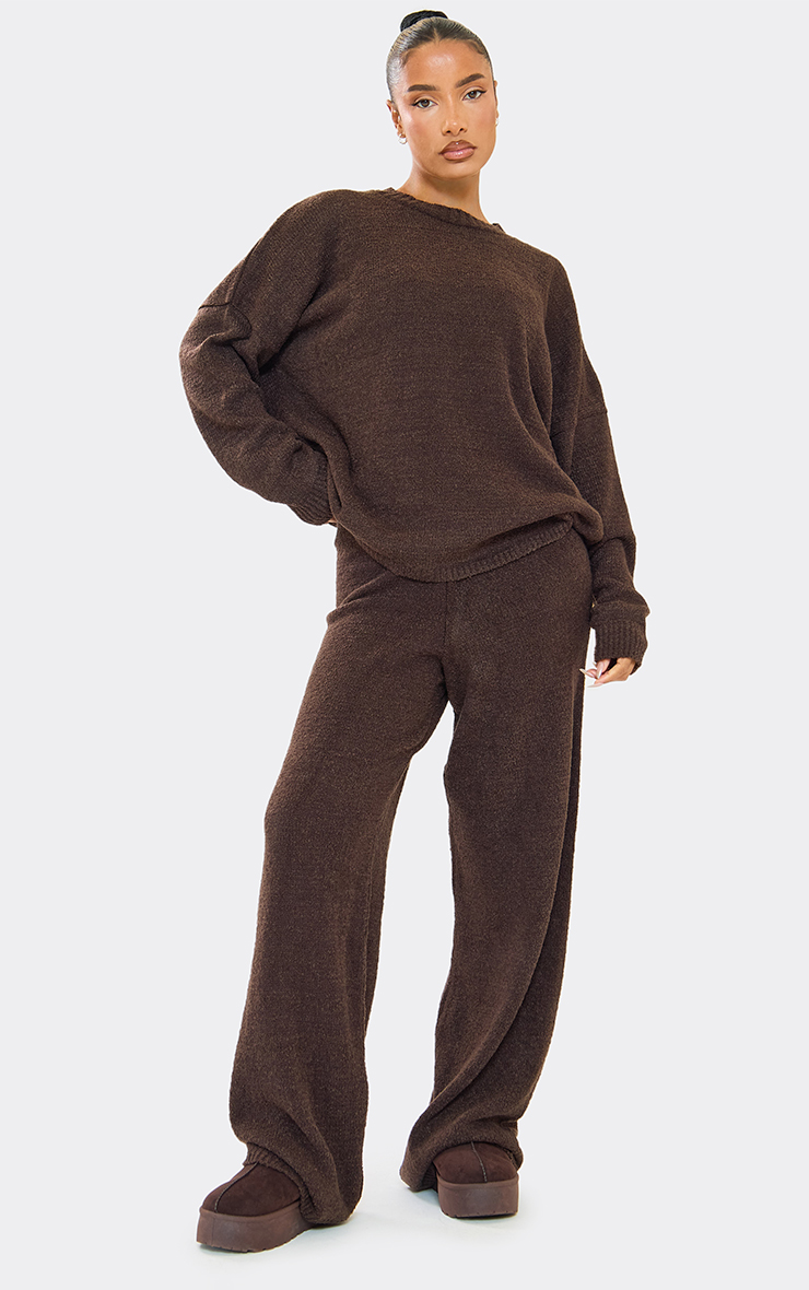 ミ*ル様 refomed FRESHMANWOOL PANTS BROWN RE Mid Rise Wide Leg Trousers In Chocolate Brown Boucle Knit | EGO UK