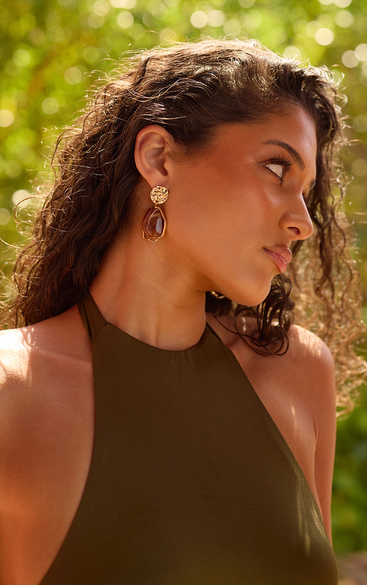 earrings to wear with gold dress CC Sport Gold Ski Earrings by Chelsea Charles main image 0