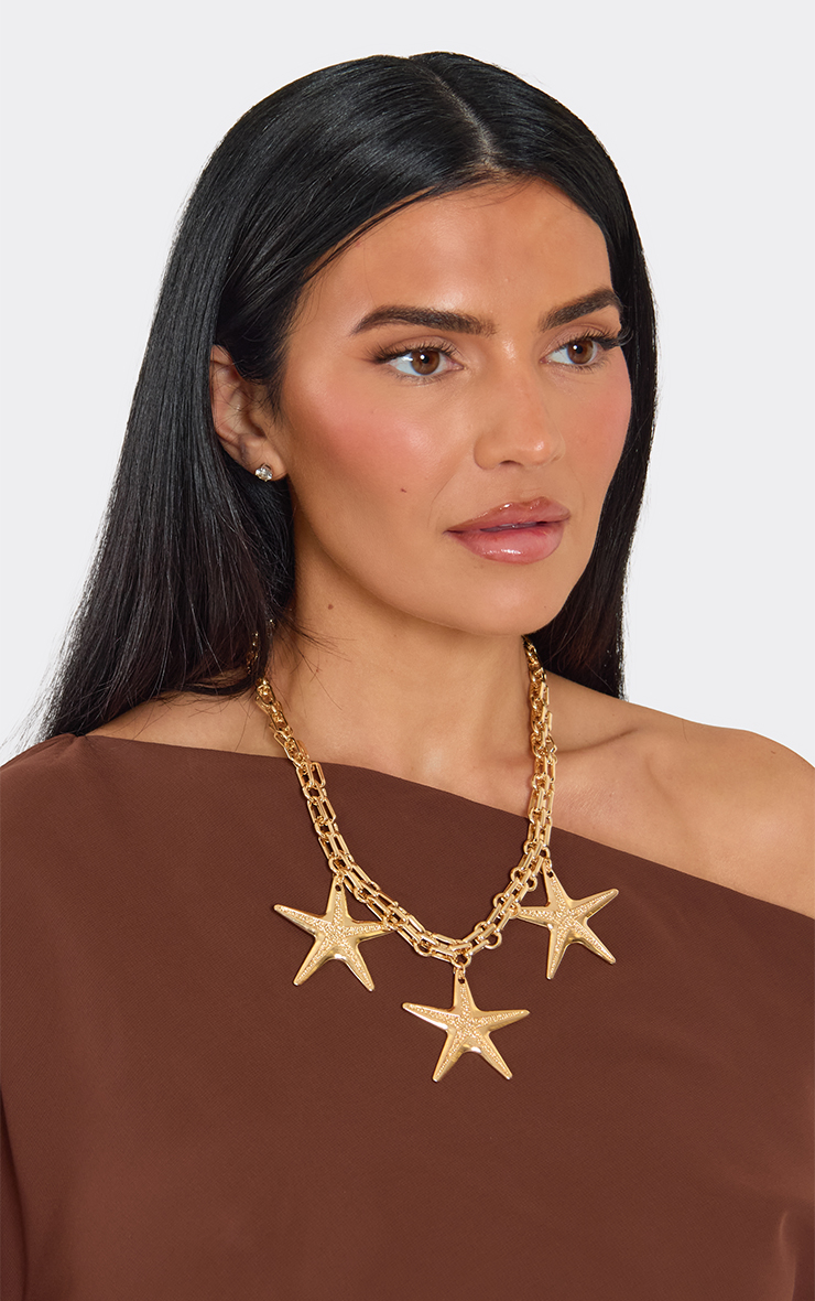marge tokyo☆DECORATIVE NECKLACE☆マージ☆HYKE Multi Starfish Detail Chunky Chain Necklace In Gold | EGO US | EGO