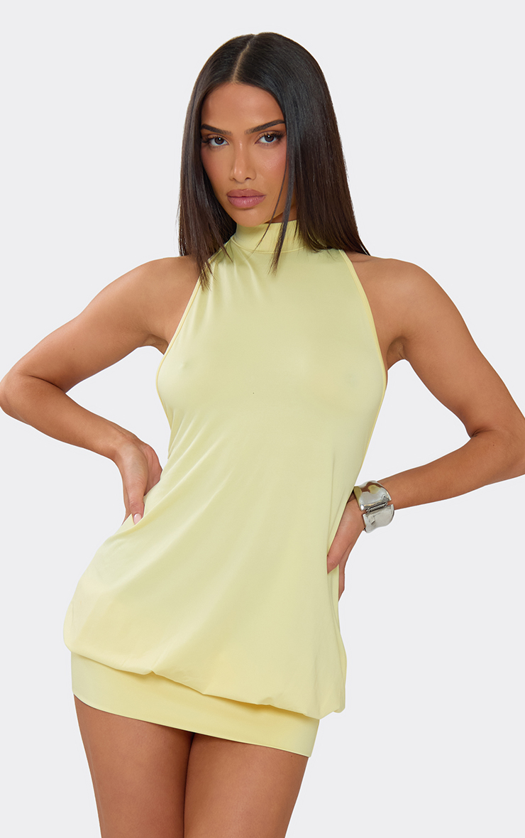 yellow high neck dress Midi Wrap Dress, Sleeveless Pencil across front only of size S Vila halterneck maxi dress with