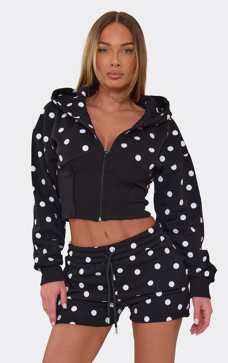 Long Sleeve Cinched Waist Zip Up Hoodie And Sweat Shorts Co-Ord