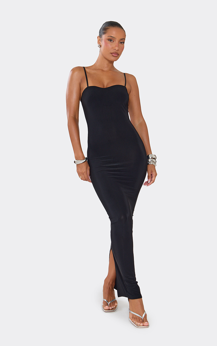 Strappy Sculpt Bust Detail Maxi Dress In Black | EGO US | EGO