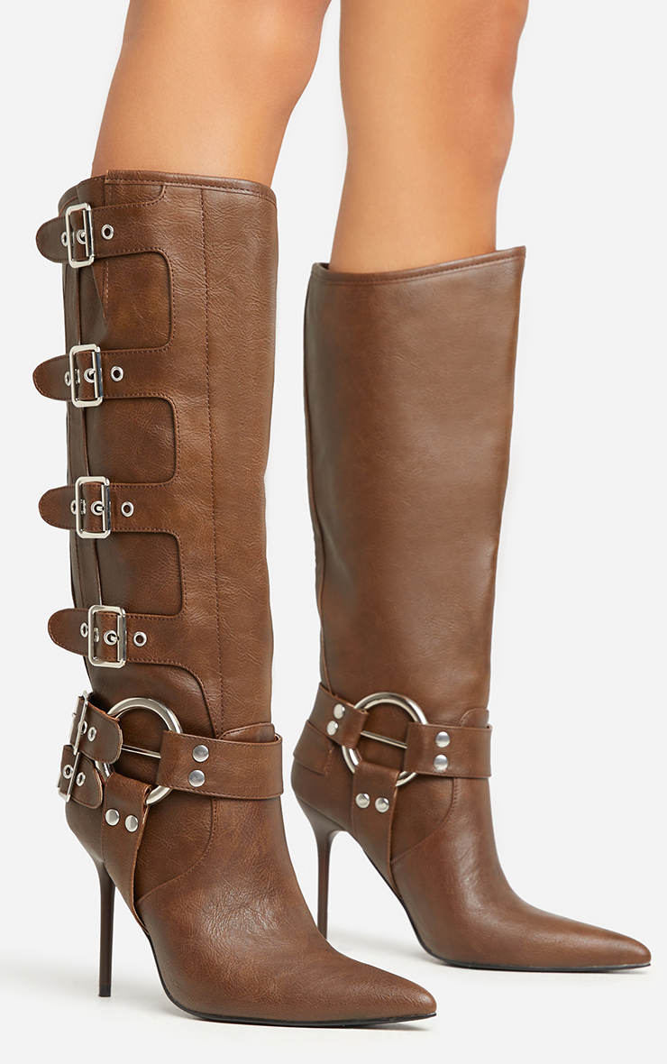 Rockstar Buckle Ring Detail Pointed Toe Stiletto Heel Mid Rockstar Buckle Ring Detail Pointed Toe Stiletto Heel Mid