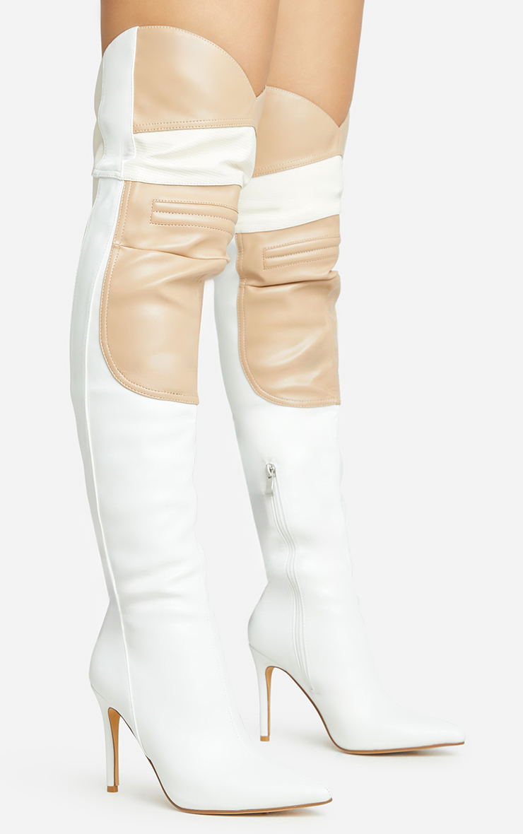 Extreme Motocross Detail Pointed Toe Stiletto Heel Over The Knee