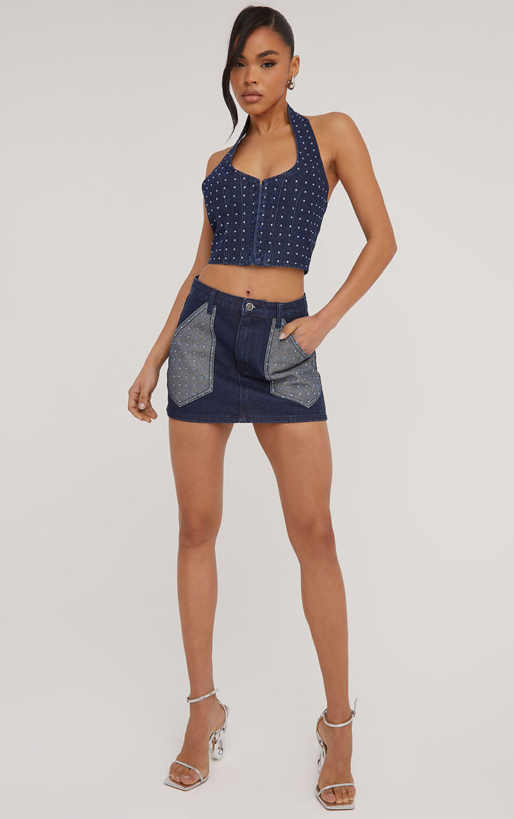 N°21 Light Blue Diamond Pattern Mini Skirt N°21 Light Blue Diamond Pattern Mini Skirt | THE LIST