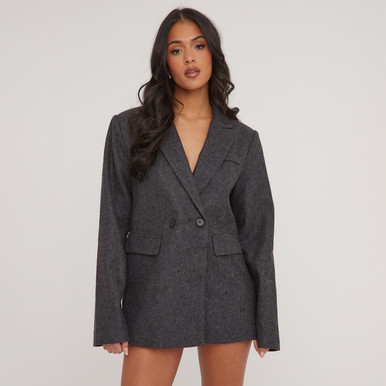 ★GENERAL IDEA★ WOMAN tailored short jacket [GREY] / WBE1L0 PixieGirl Petite Women's Light Grey Tailored Cropped Blazer