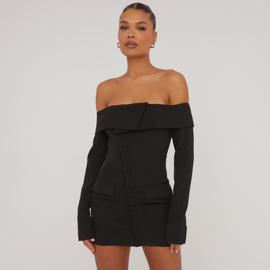Bardot Tailored Detail Blazer Dress In Black | EGO Shoes