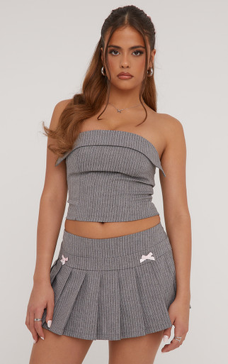 ★ GLOWNY★ RILEY PLEATED MINI SKIRT IVORY GY24FASK006 RILEY PLEATED MINI SKIRT (IVORY) - GLOWNY