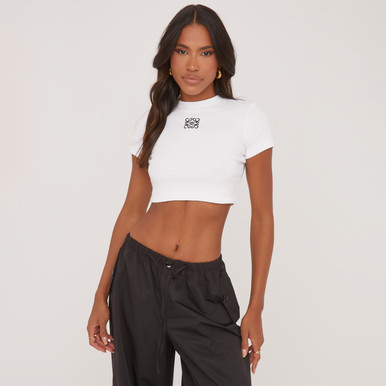 ★ILLIGO★ Signature Crop Tee White Signature High Low Cropped Tee | Beyond Yoga