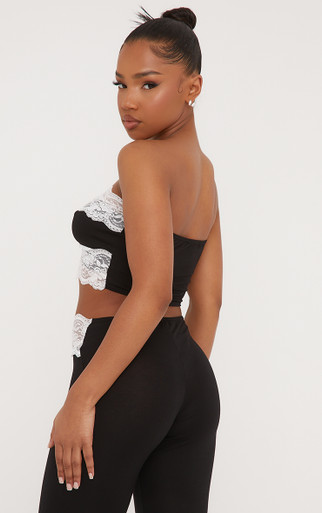 トップス Andmary Candice ribbon bare tops black Women's Black smoky bustier top | The Kooples
