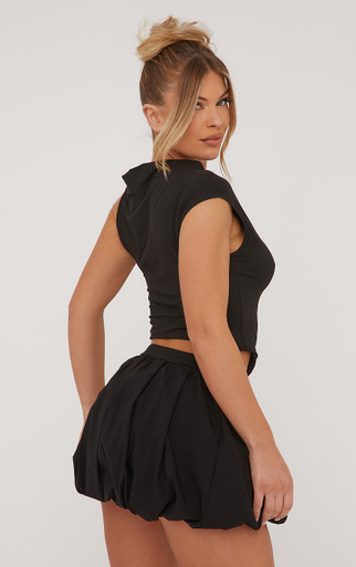 【関税込み】AARON ESH ブラック Puffball ミニスカート Low Rise Puffball Mini Skirt In Black | EGO Shoes