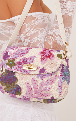 IT MICHAA [イミシャ] Flower Shoulder Bag Miu Miu Flower TESSUTO STAMPAT 5BG439 Women's Canvas Handbag