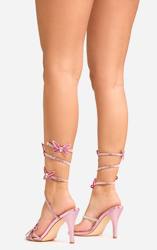 Butterfly Boot Pink Peep Toe Boots Yvonne Diamante Butterfly