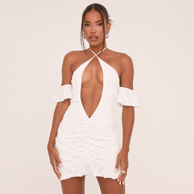 embellished cold shoulder cut out mini dress in white Oh Polly | Dresses | Oh Polly Embellished Cold Shoulder Cut Out Mini Dress In White 4