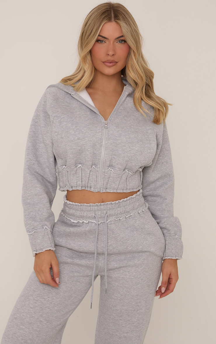 Cropped zip hoodie