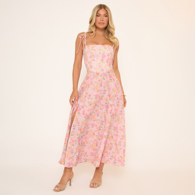 cupid and psyche midi dress pink self-portrait - Pink Dot Mesh Tier Midi Dress