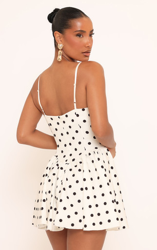 ★Cest Moidew★ Cest_Polkadot sqaure neck dress Angxiwan Midi Dresses for Women 2024 Polka Dot Square Neck