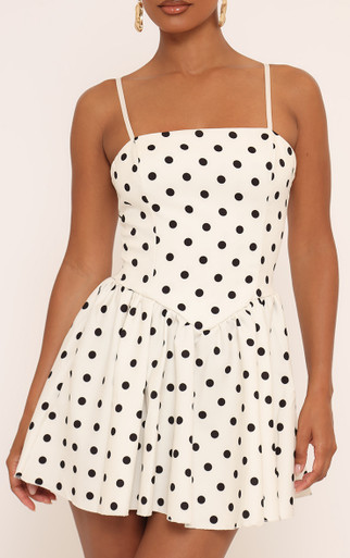★Cest Moidew★ Cest_Polkadot sqaure neck dress Angxiwan Midi Dresses for Women 2024 Polka Dot Square Neck
