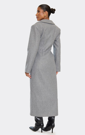 slim fit dress slacks Iris Cinched Waist Long Coat main image 1