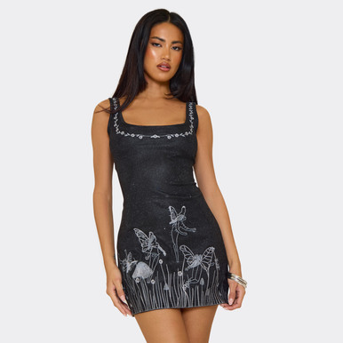 black glitter bodycon mini dress Black Glitter Cowl Neck Mini Dress main image 1