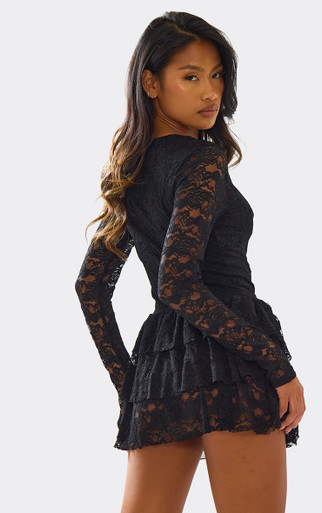 long sleeve black lace dress SHOWOUT LONG SLEEVE LACE MAXI DRESS BLACK – AKIRA