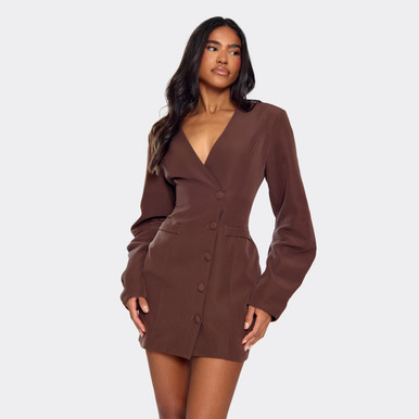 brown coat black dress The Turtleneck Sweater Dress in Cashmere