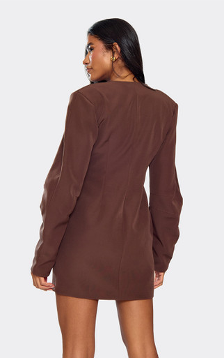 shape olive tailored cocoon sleeve a line blazer dress Grape Satin Off Shoulder A-line Bridesmaid Dress main image 0