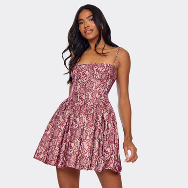 burgundy strappy skater dress Aqua Womens 12 Wine Red Strappy Skater Mini Dress NWT CX57