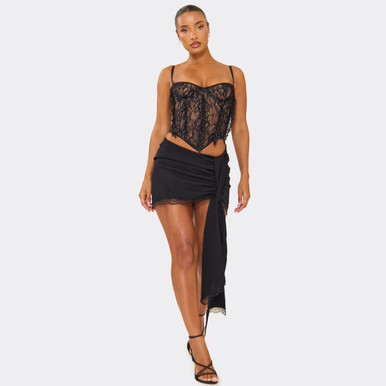 drape mini skirt NOTRE émor CLN0479_CHWSEGBT08JBD0167SK_BK