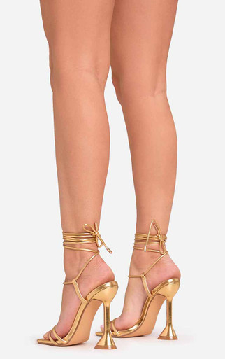 ■■OPEN YY_TheOpen Product■■LACE-UP POINTY HEEL♪ Leilani Natural Nude Pu Strappy Lace Up Square Toe Stiletto