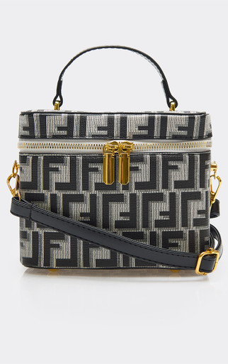 Darcy Logo Zip Detail Vanity Bag In Black Faux Leather | EGO US | EGO