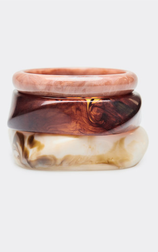 Triple Bangle Pack In Beige Multi Resin | EGO US | EGO
