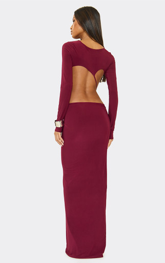 garden bliss burgundy cutout maxi dress Opal