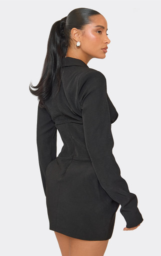 knee length dresses for ladies Shop Black Blazer with Lace Sleeves for Ladies