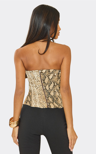 Bandeau Corset Top In Multi Snake Print | EGO US | EGO