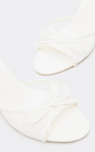 Mistique Bow Detail Heel Mule In White Lace | EGO US | EGO