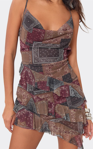 cowl neck asymmetric hem mini dress Angel Eyes Cowl Neck Asymmetrical Hem Mini Dress Forest Green
