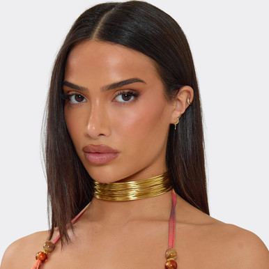 Multi Strap Choker Necklace In Gold | EGO UK | EGO