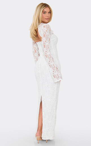 white lace long dress Maxi | White Horse Princess have for any occasion. Trumpet/Mermaid White Lace Appliques Wedding