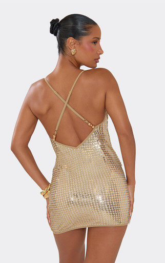 gold tight dresses Sparkly Cute Scoop Neck Gold Sequins Tight Short Homecoming Dress with Beading AB24090905 Anniebride