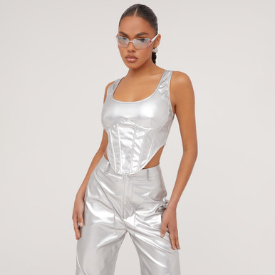 トップス her praha - circular bustier silver 09-05-