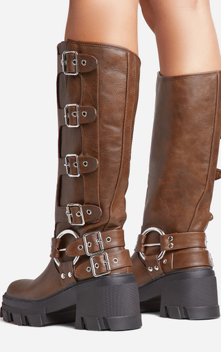 IVE着用☆ [SALT&CHOCOLATE]Round-toe rider buckle boots☆6cm MUSINSA | SALT AND CHOCOLATE Round Toe Buckle Biker Boots