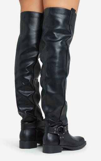 靴 Hawkins Leather square tue boots BLK MEN_SWIDESQUARETOEFAUXPYTHONTR