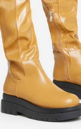 Rell Multi Stripe Detail Chunky Sole Over The Knee Thigh High Boot
