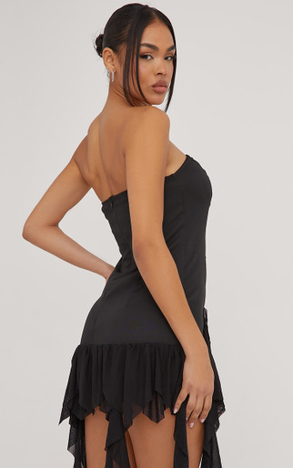 ★CRANK★LACE FRILL MINI DRESS_BLACK★正規品/韓国直送料込 LACE FRILL MINI DRESS_BLACK - CRANK