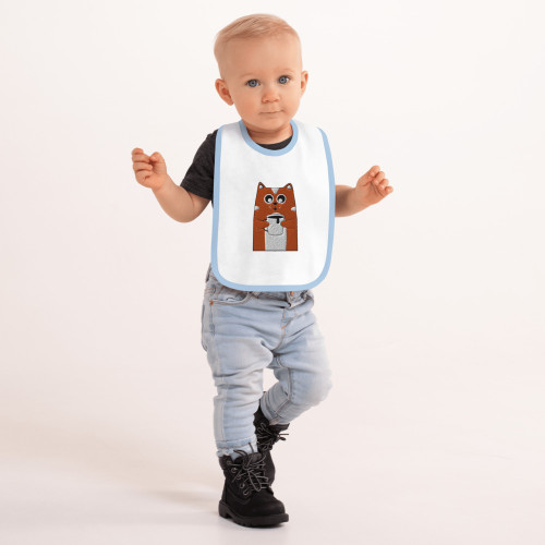 Cat - Embroidered Baby Bib