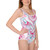 All-Over Print Youth Swimsuit - Pink Swirl Design